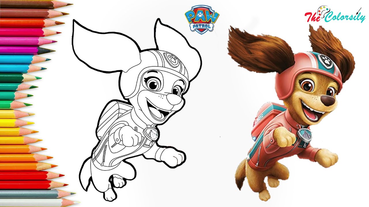 How to draw liberty from paw patrol the movie paw patrol rescue liberty the new pup
