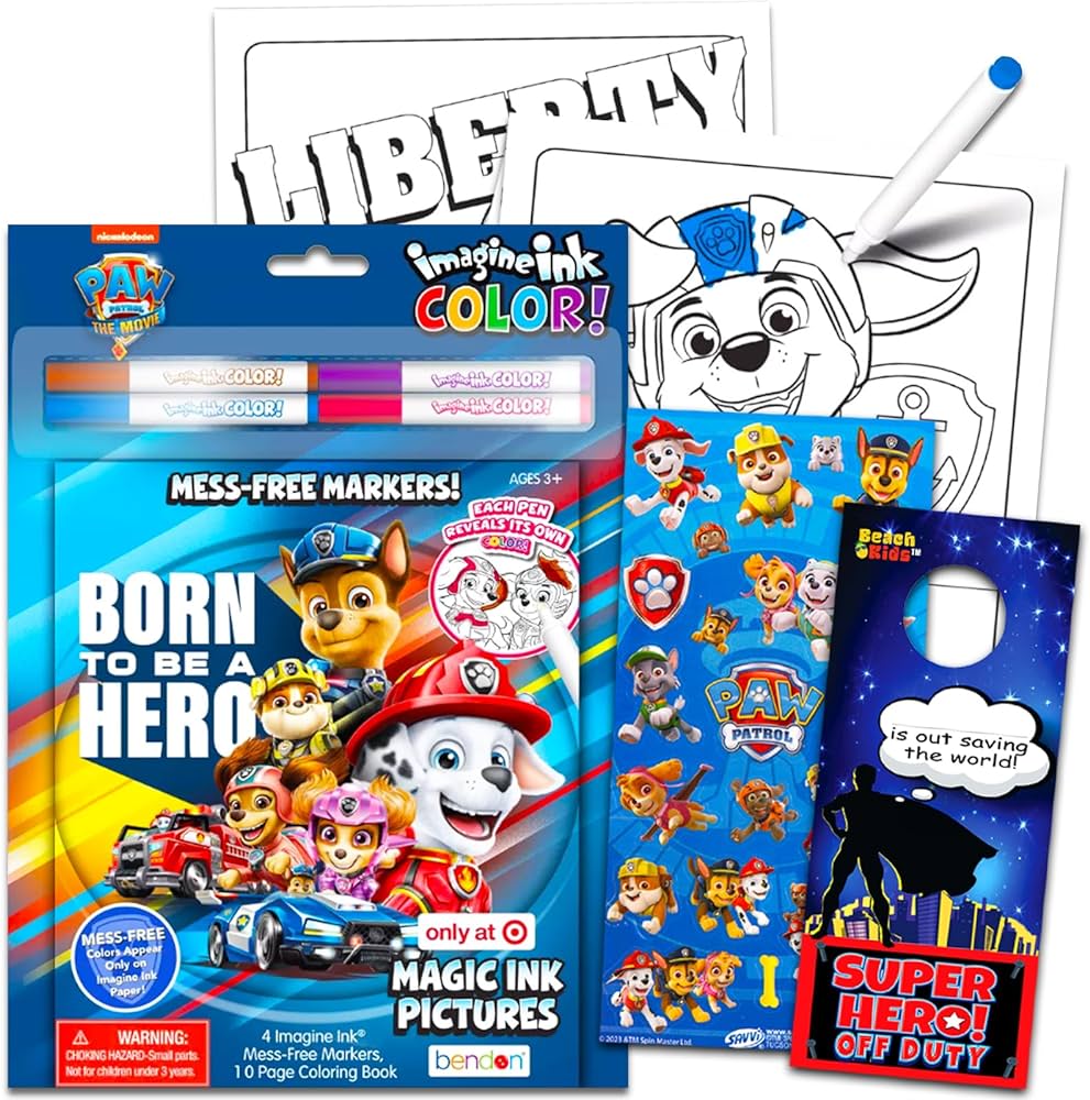Nickelodeon imagine ink paw patrol mess free markers and coloring book