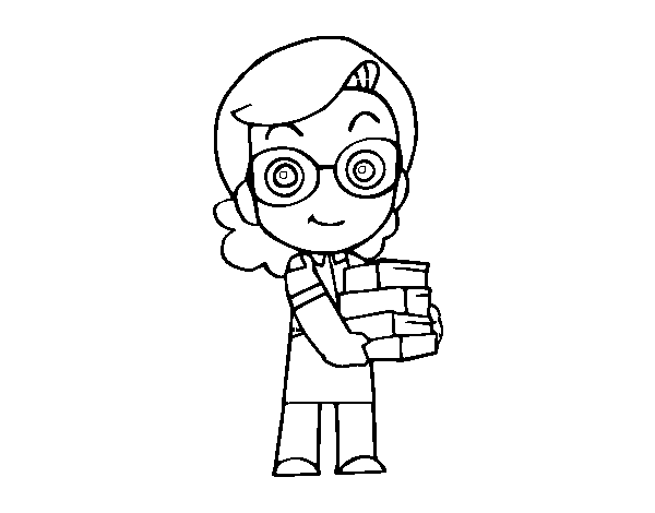 Librarian coloring page