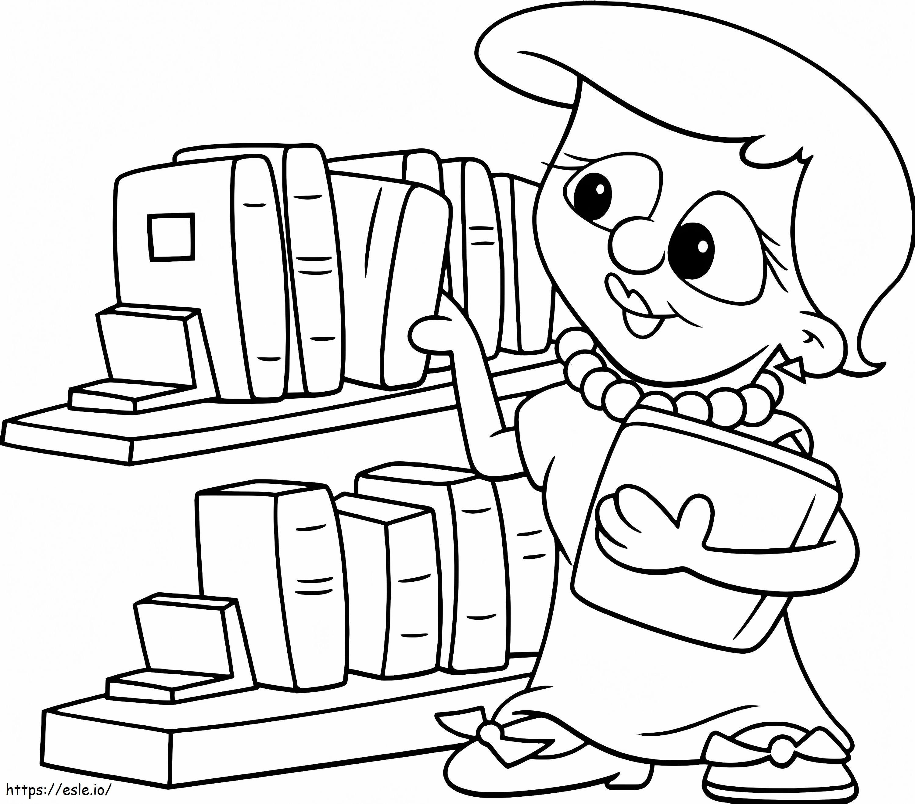 Librarian coloring page