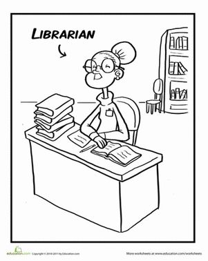 Whether your child loves to read or not hell love coloring in this picture of a librarian part of our series of peâ librarian coloring pages library drawing