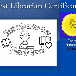 Printable librarian appreciation coloring page