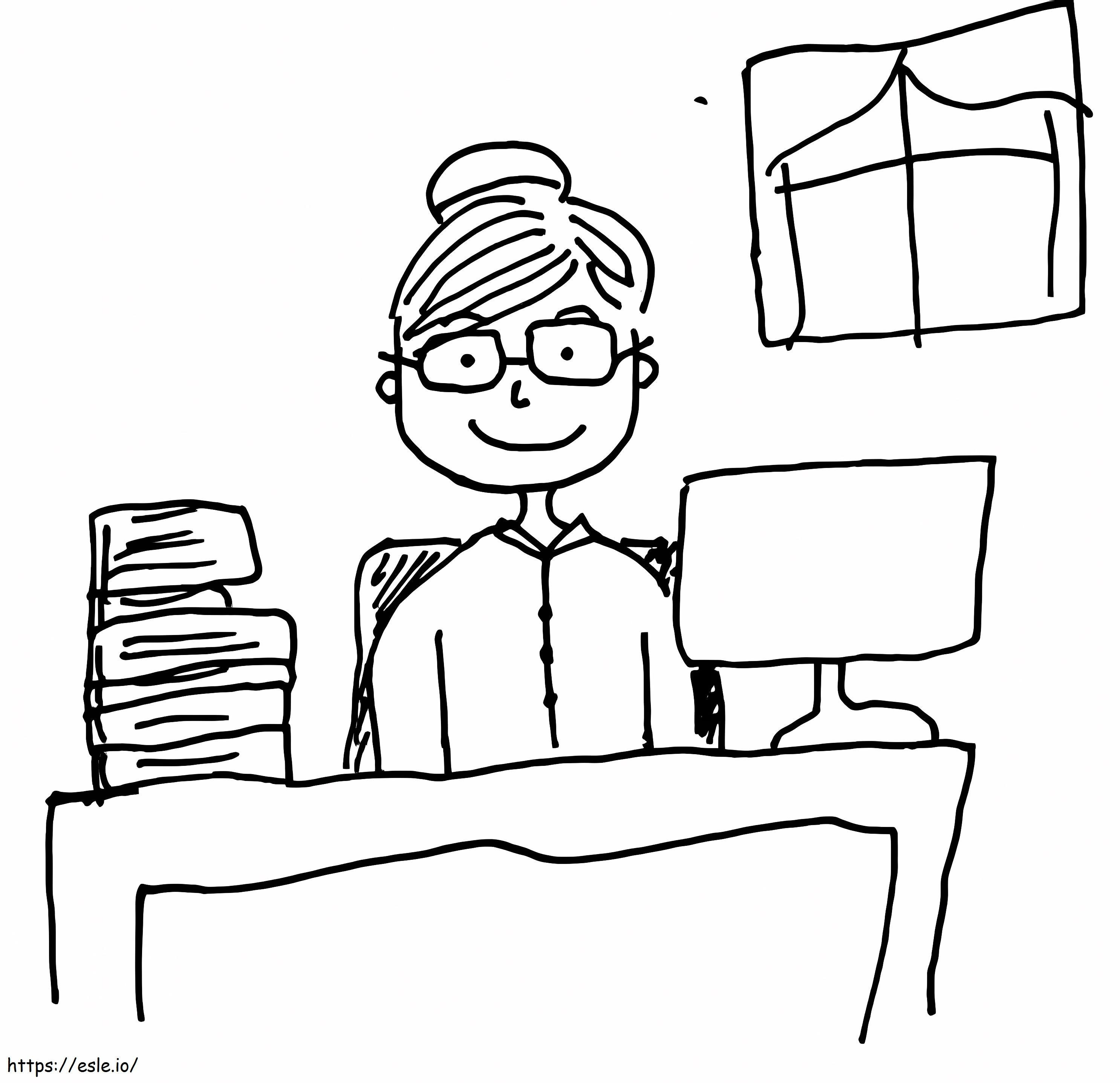 Librarian coloring page