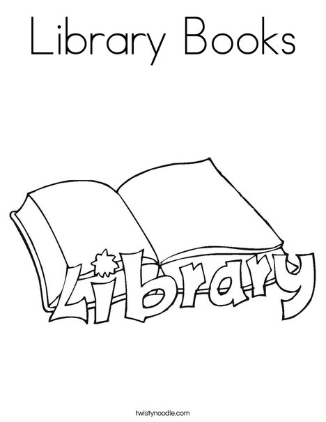 Library books coloring page