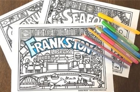 Colouring pages city libraries
