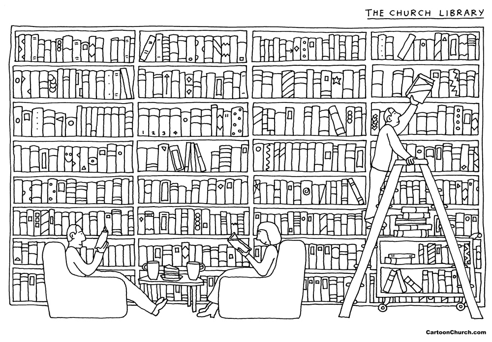 Colouring the church library