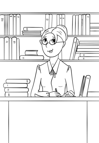 Librarian coloring page free printable coloring pages