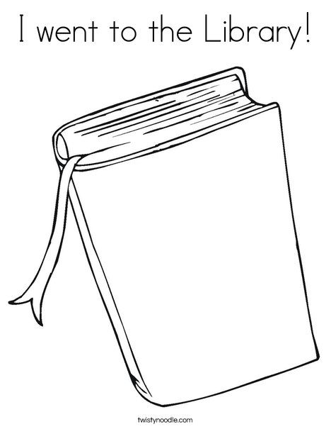 I went to the library coloring page