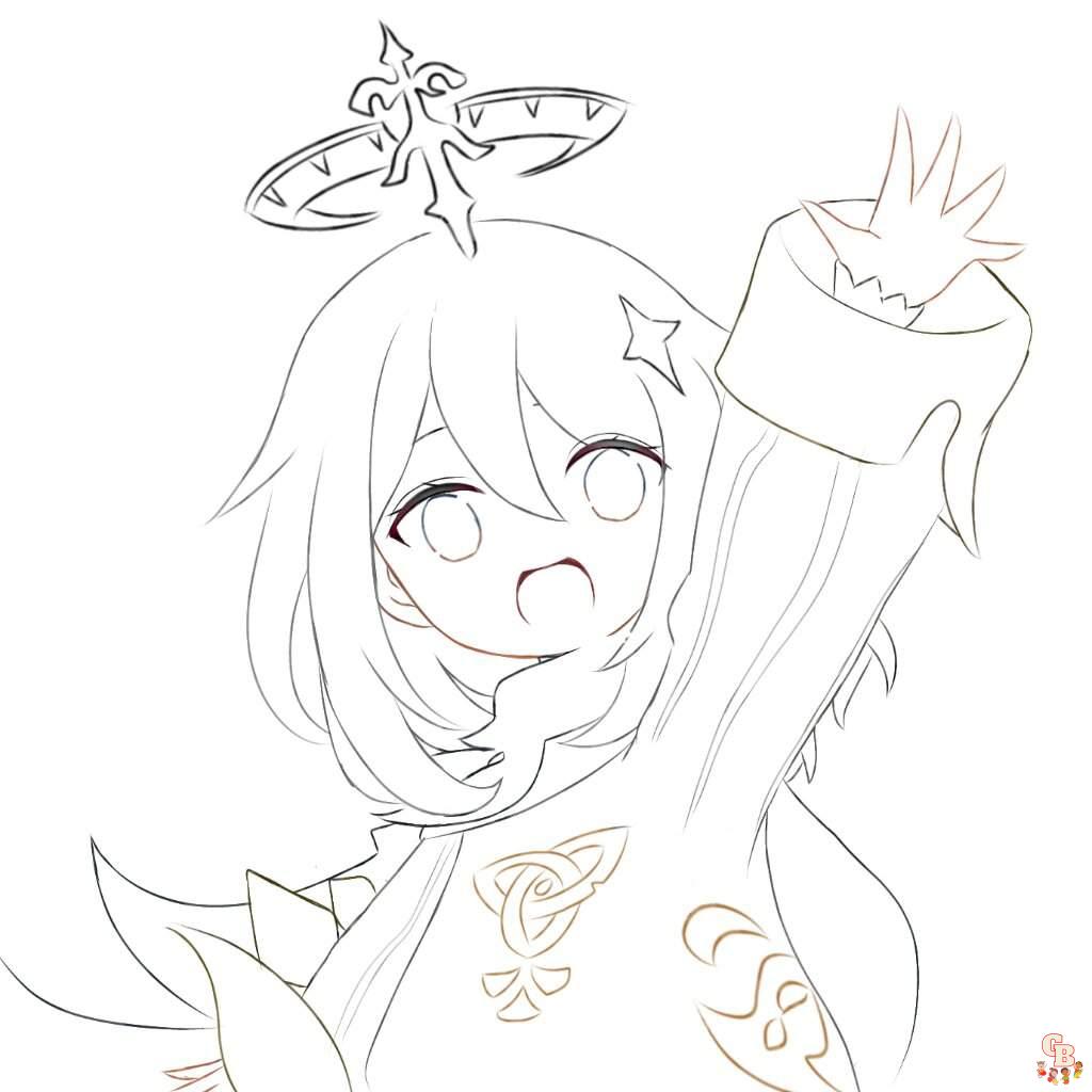 Genshin impact para colorear