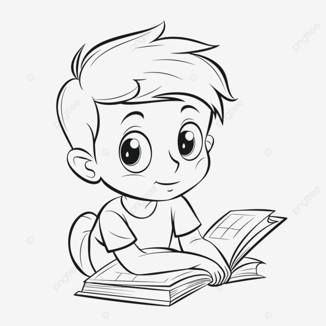 Dibujo de nião leyendo un libro para colorear pãginas bozar vector png dibujos dibujo de libro dibujo de ala dibujo de anillo png y vector para dcargar gratis