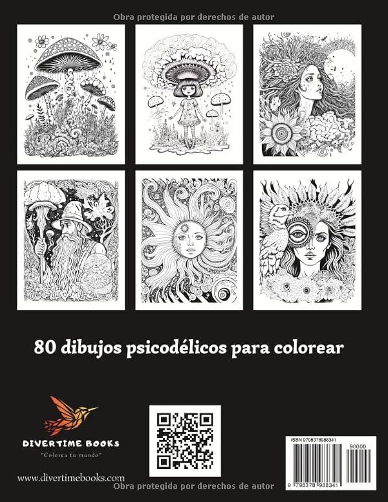 Psicodelia libro de colorear psicodãlico para adultos y adolcent con dibujos grand para colorear libros de colorear para adultos relajaciãn creativa books divertime libros