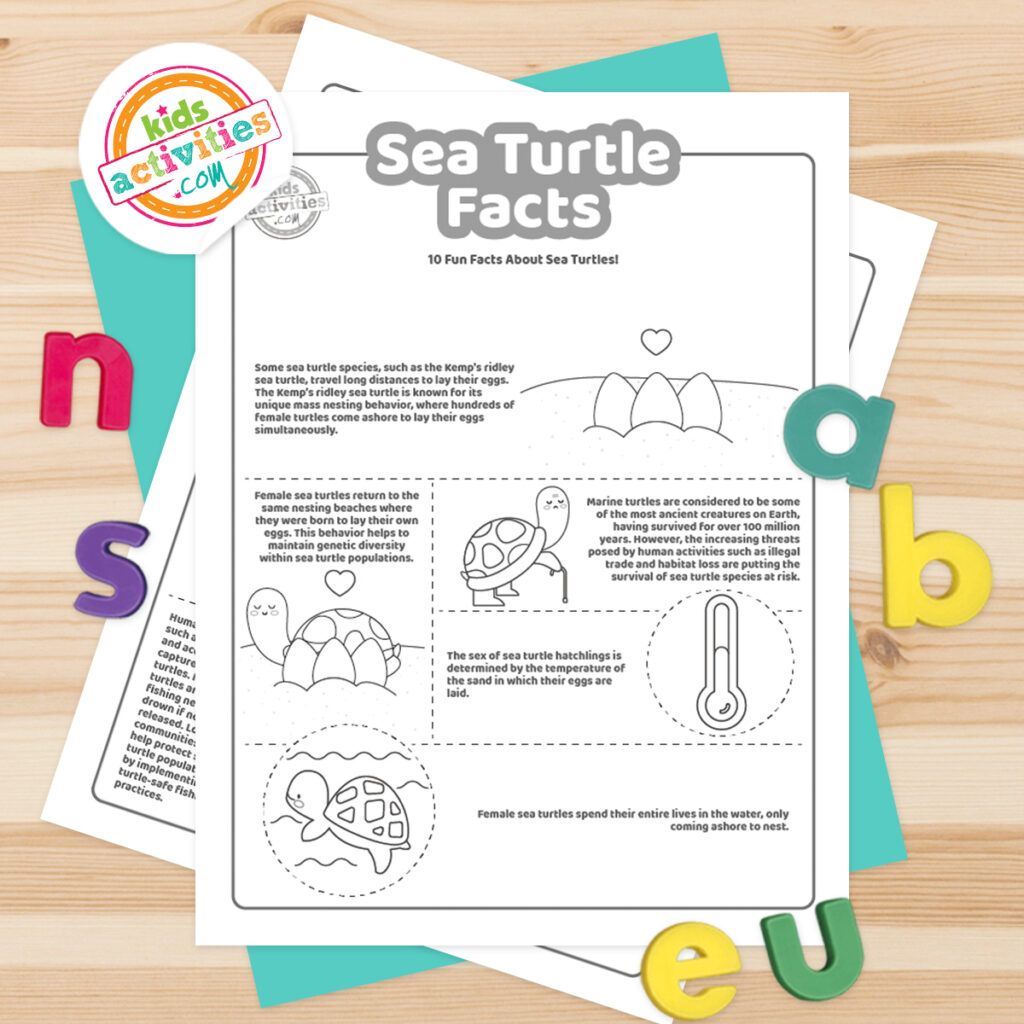 Cute sea turtle facts coloring pages kids activities blog