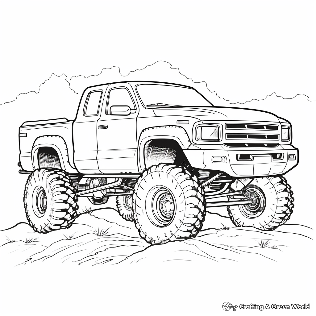 Lifted truck coloring pages