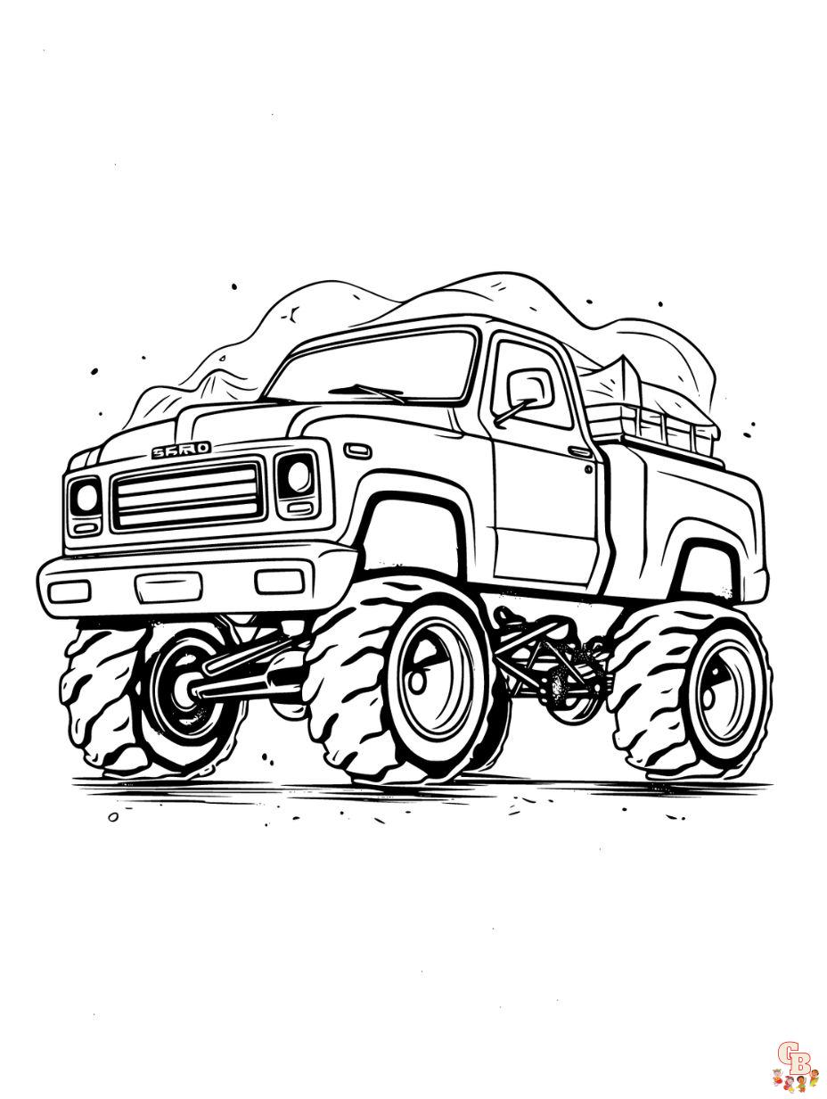 Monster truck coloring pages free printable