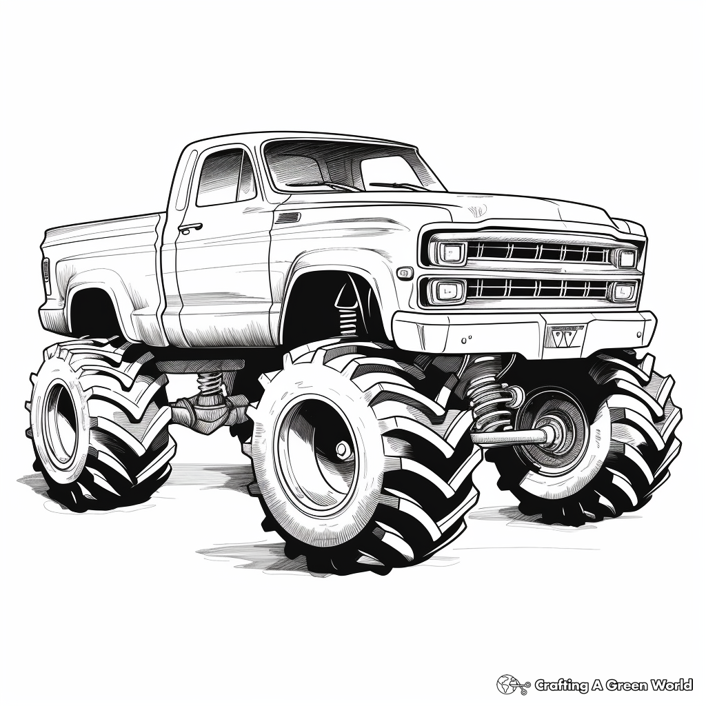 Police monster truck coloring pages