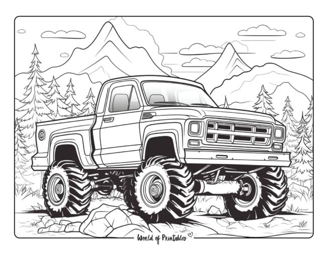 Monster truck coloring pages