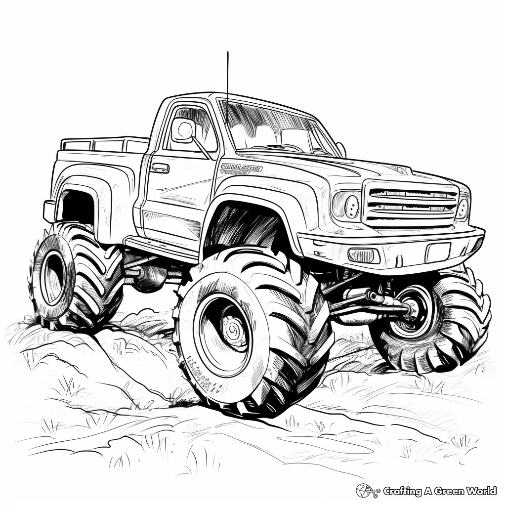 Mud truck coloring pages