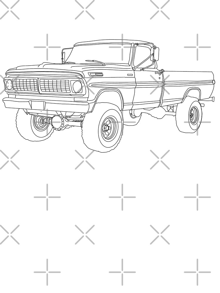 S lifted ford truck line drawing kids t