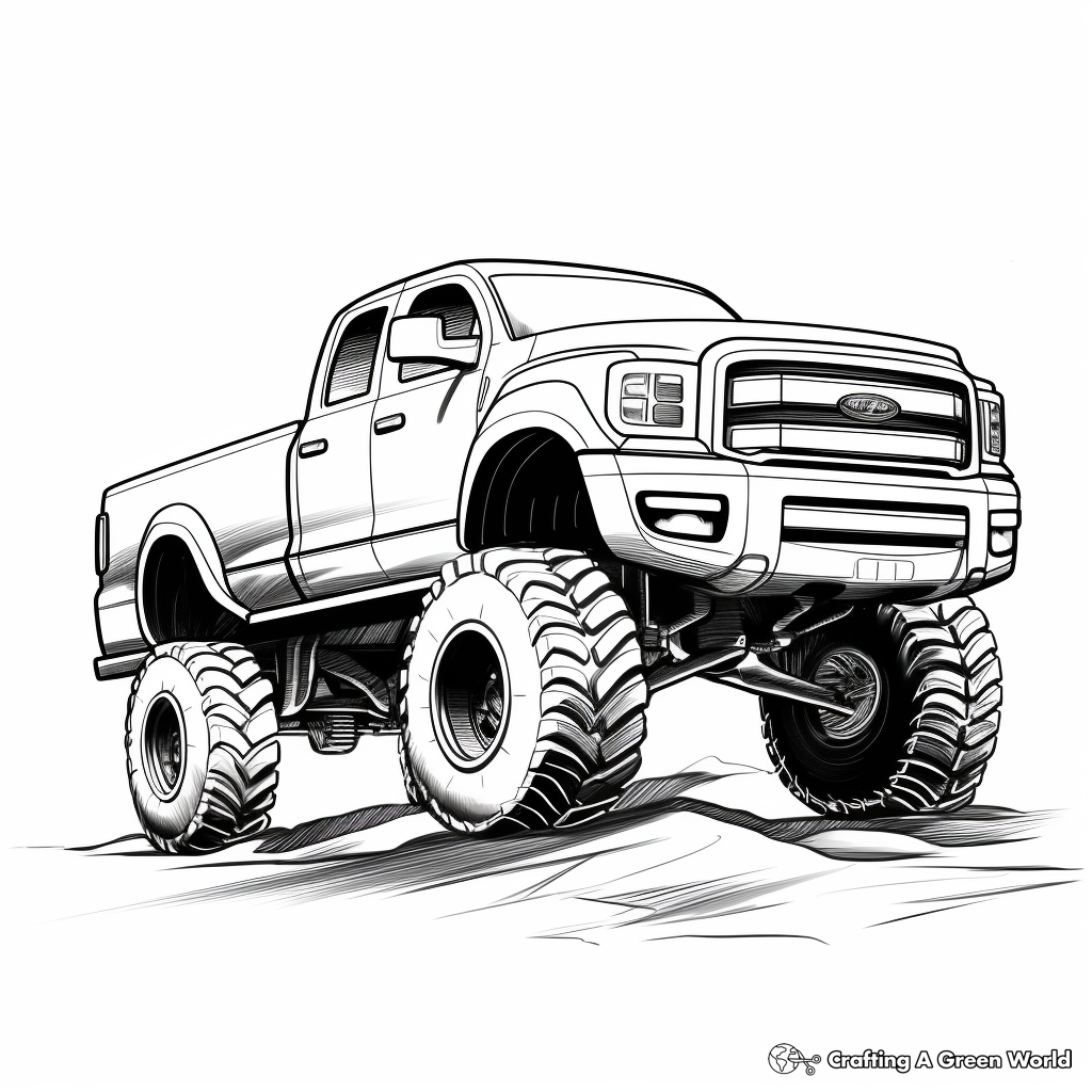 Lifted truck coloring pages