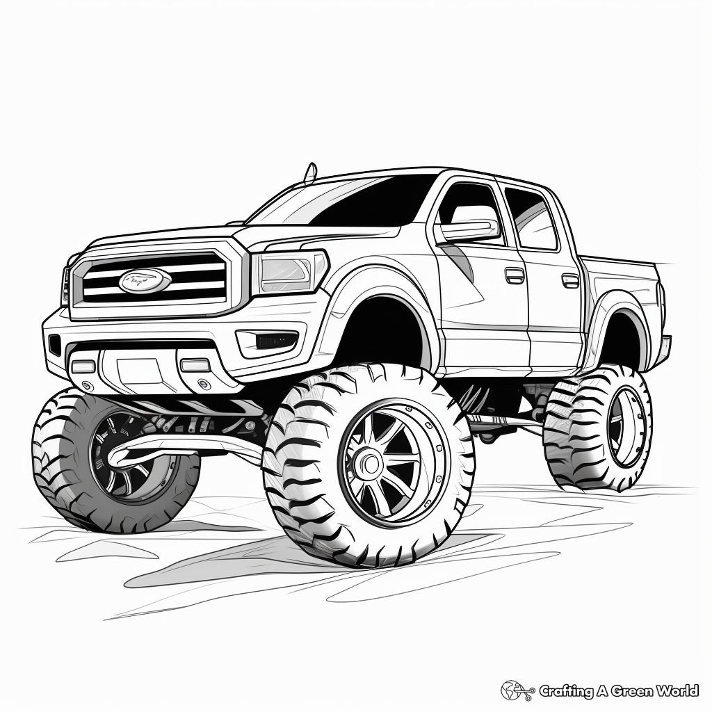 Lifted truck coloring pages