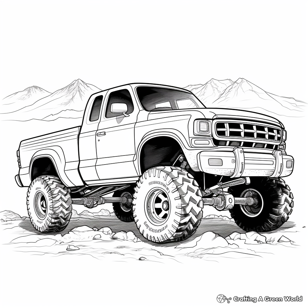 Lifted truck coloring pages