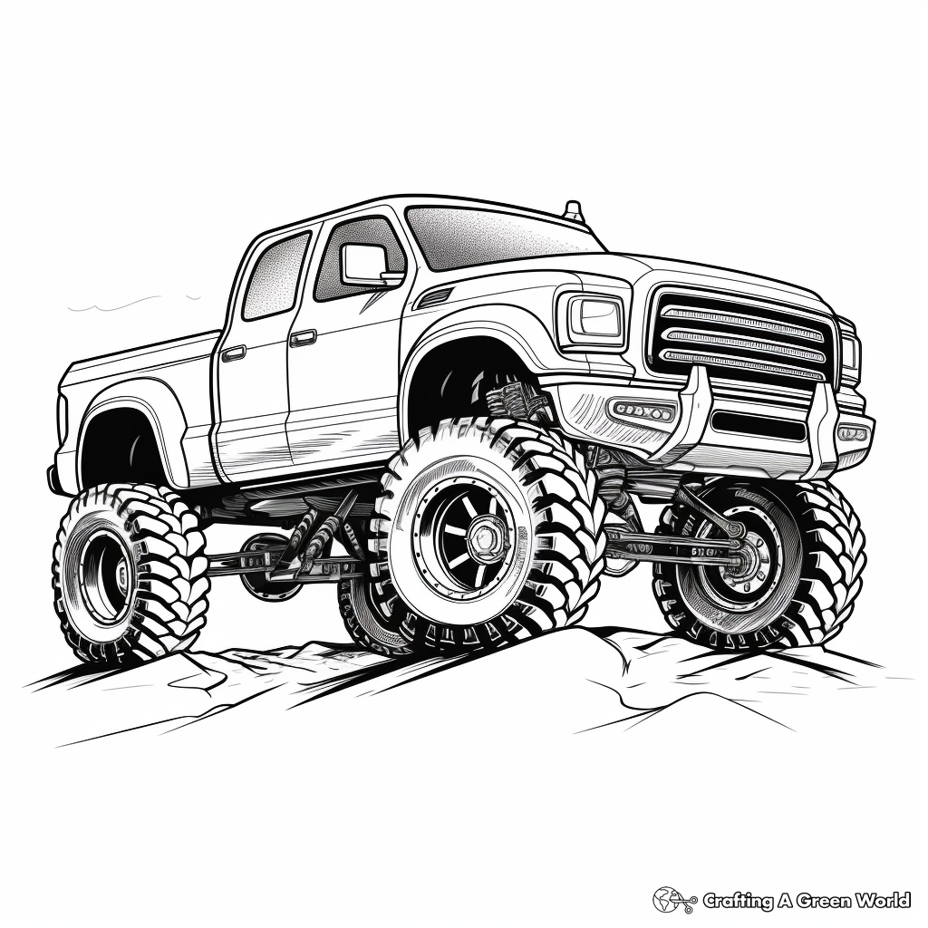 Lifted truck coloring pages