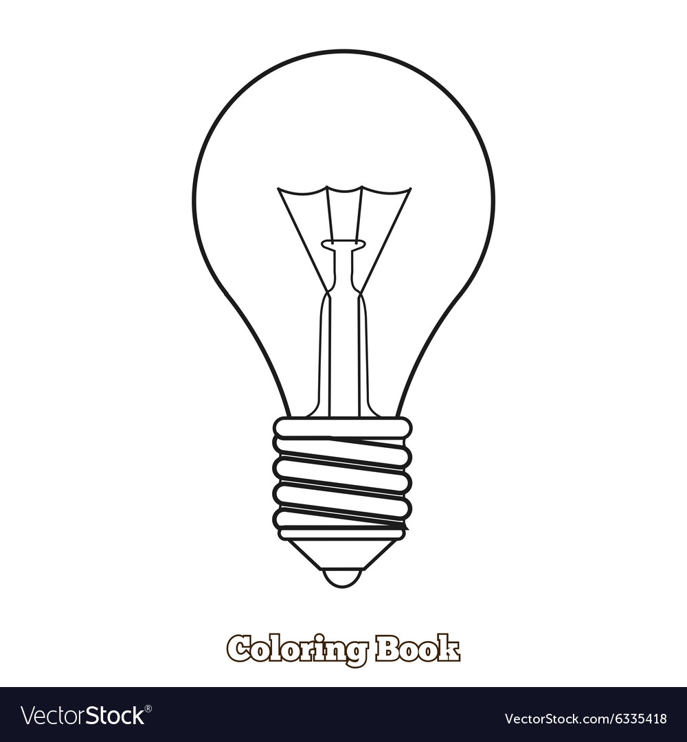 Lightbulb cartoon coloring book royalty free vector image