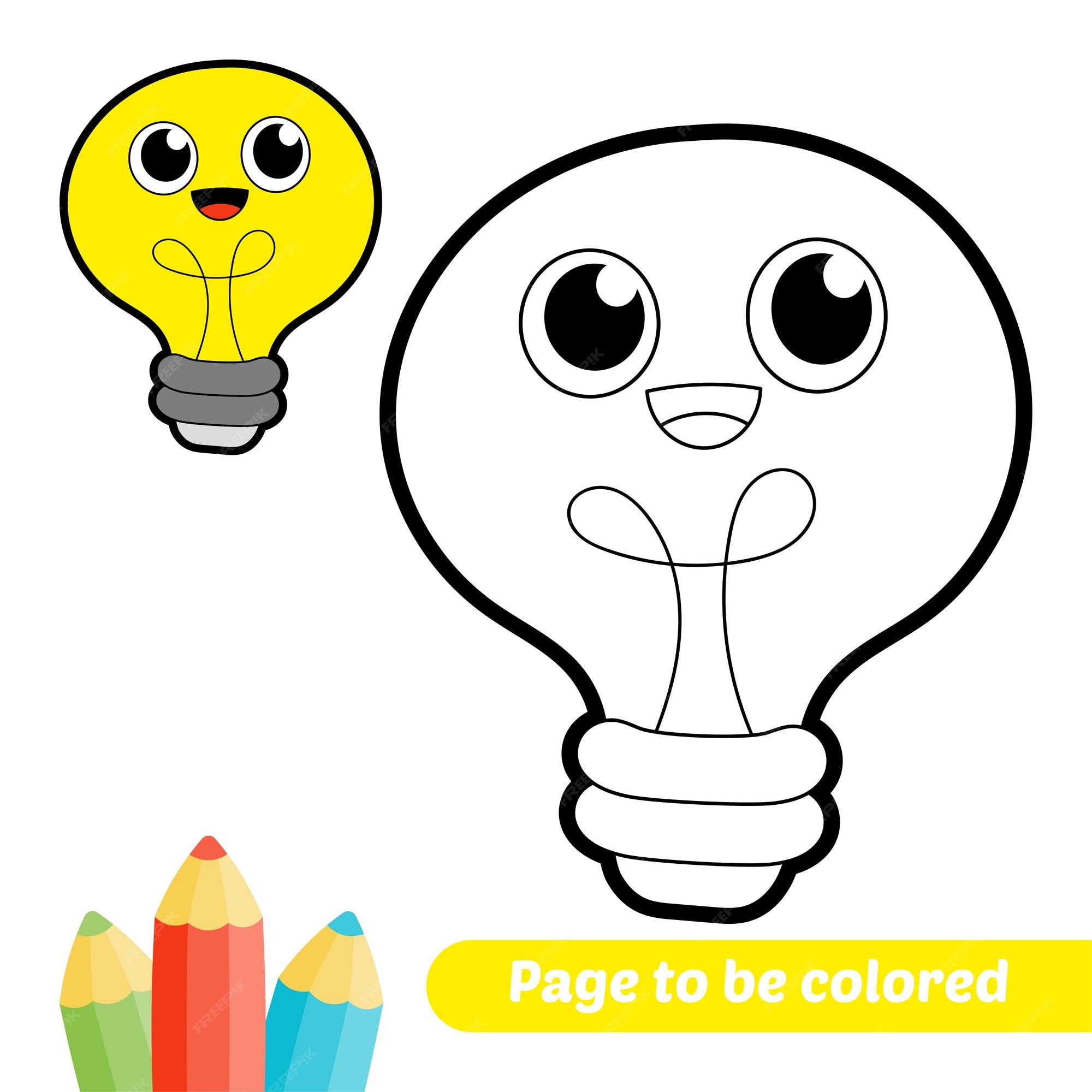 Premium vector coloring book for kids light bulb vector