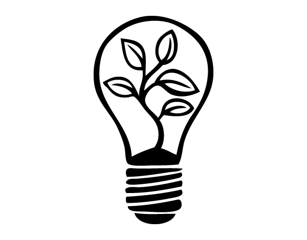 Ecological light bulb coloring page