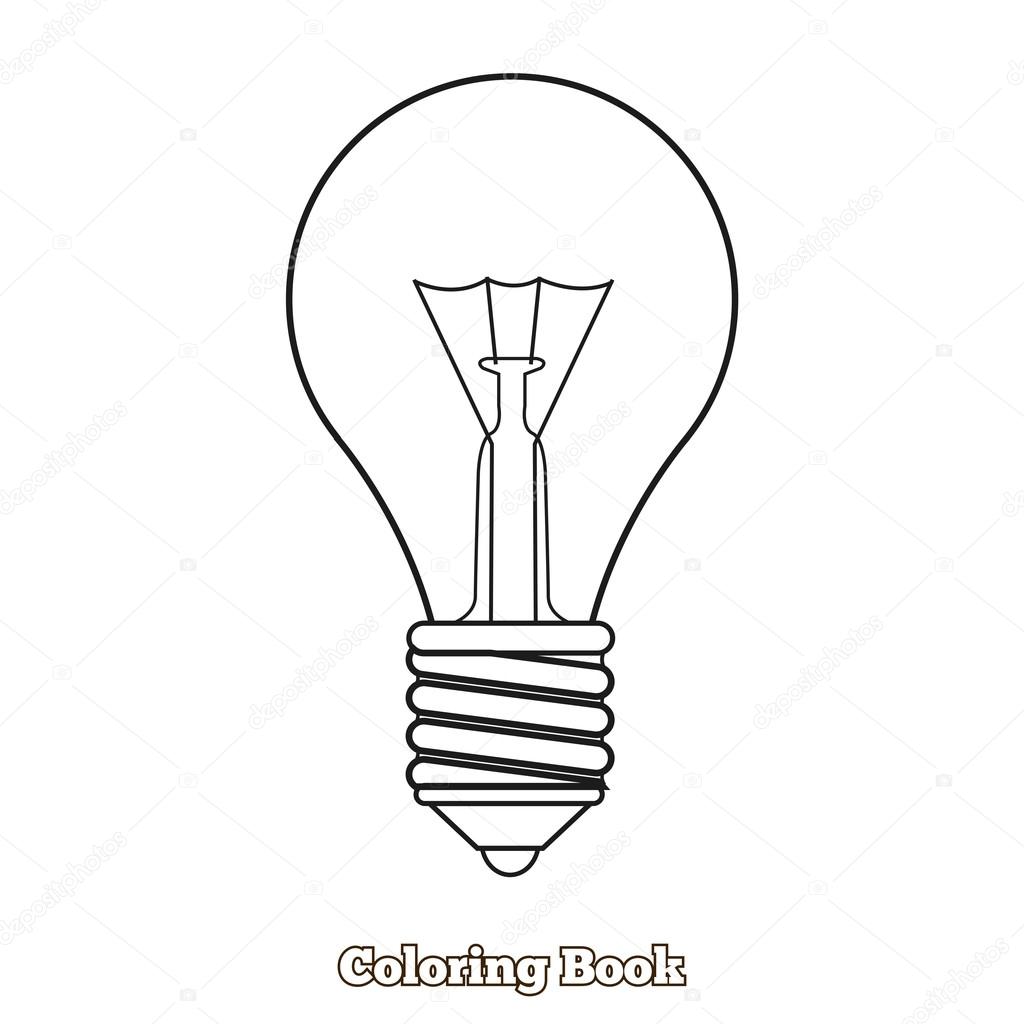 Lightbulb cartoon coloring book vector stock vector by alexanderpokusay