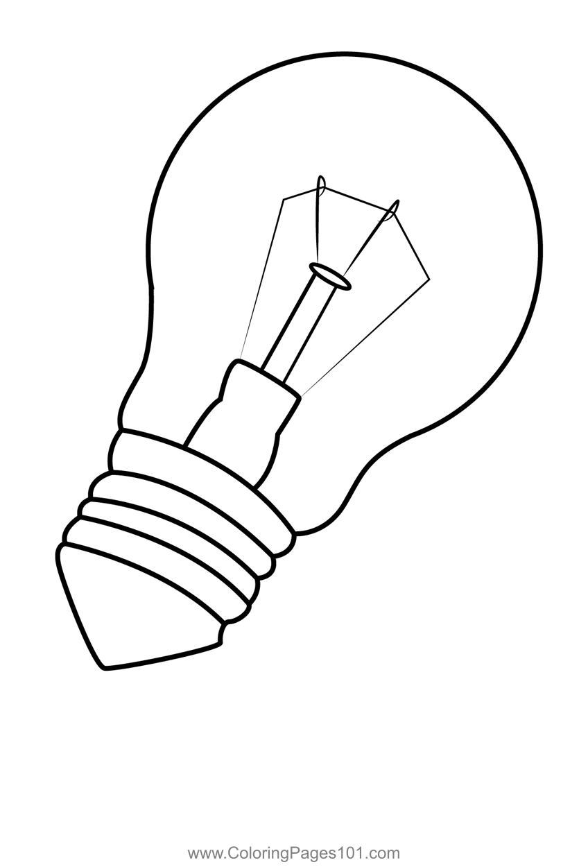One bulb coloring page for kids