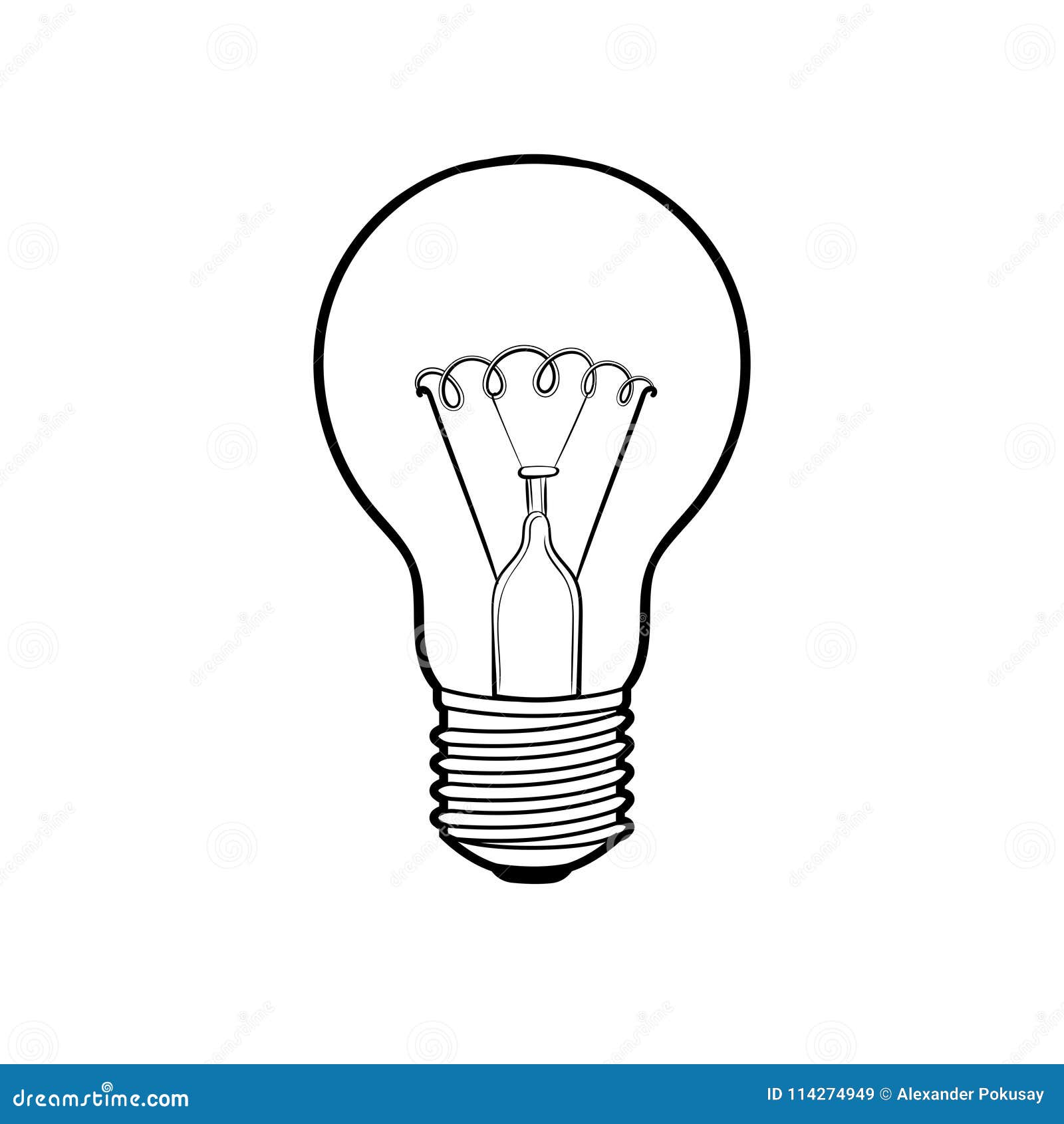 Lamp shine coloring book vector illustration stock vector