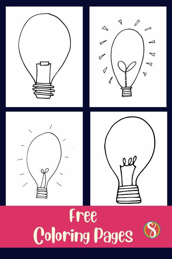 Free lightbulb coloring pages â stevie doodles