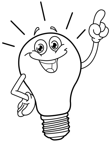 Outlined cartoon light bulb stock vector by yayayoyo
