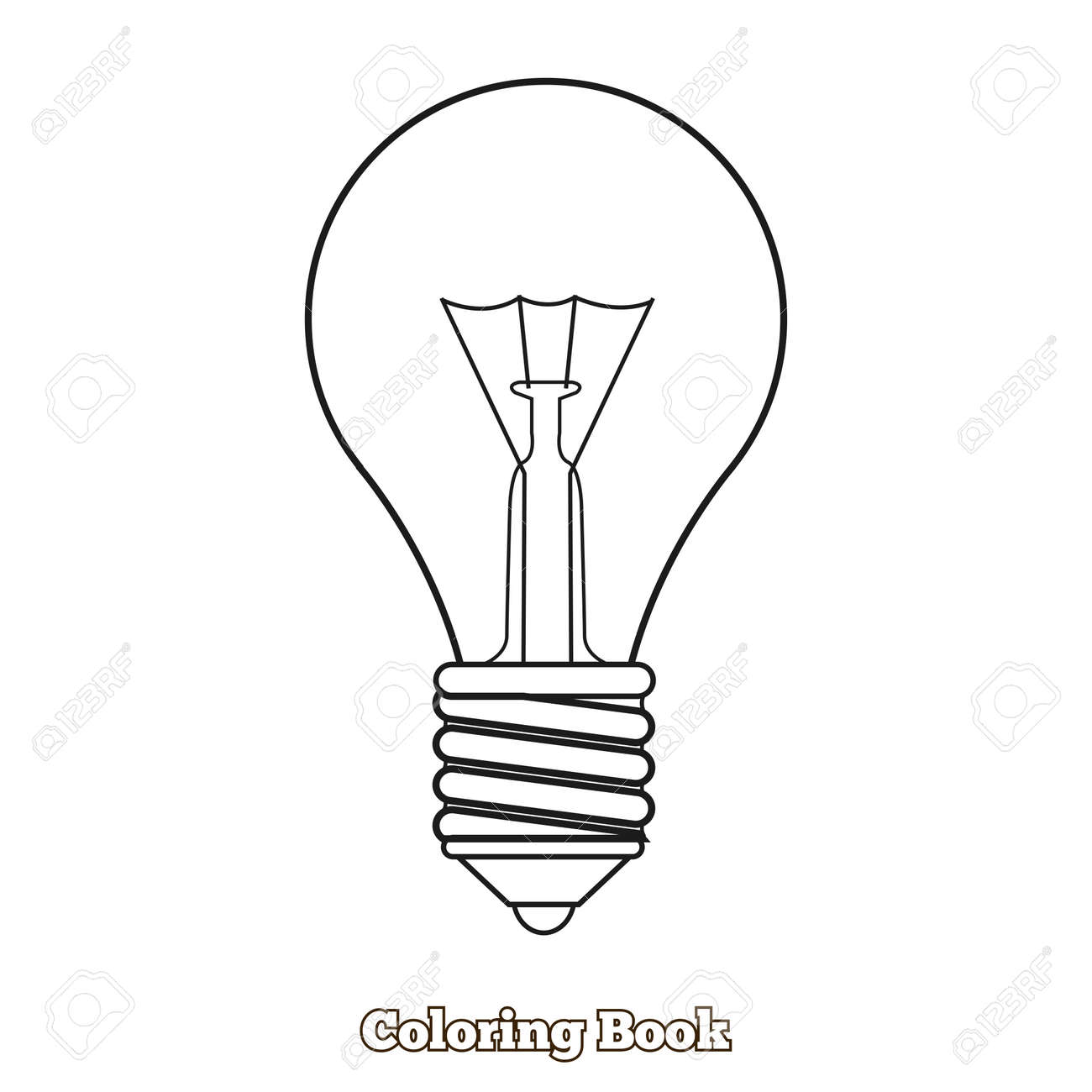 Lightbulb cartoon coloring book hand drawn vector illustration royalty free svg cliparts vectors and stock illustration image