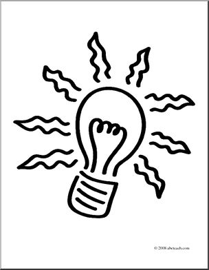 Clip art light bulb coloring page i