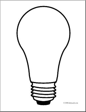 Clip art light bulb coloring page i