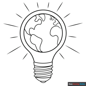 Earth hour coloring page easy drawing guides