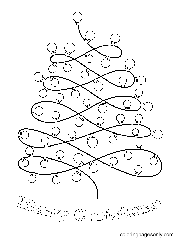 Christmas lights coloring pages printable for free download