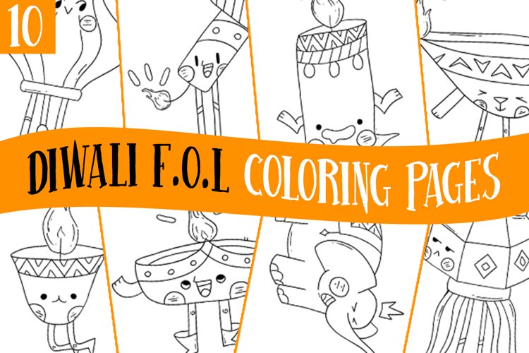 Diwali festival of light coloring pages for kids png
