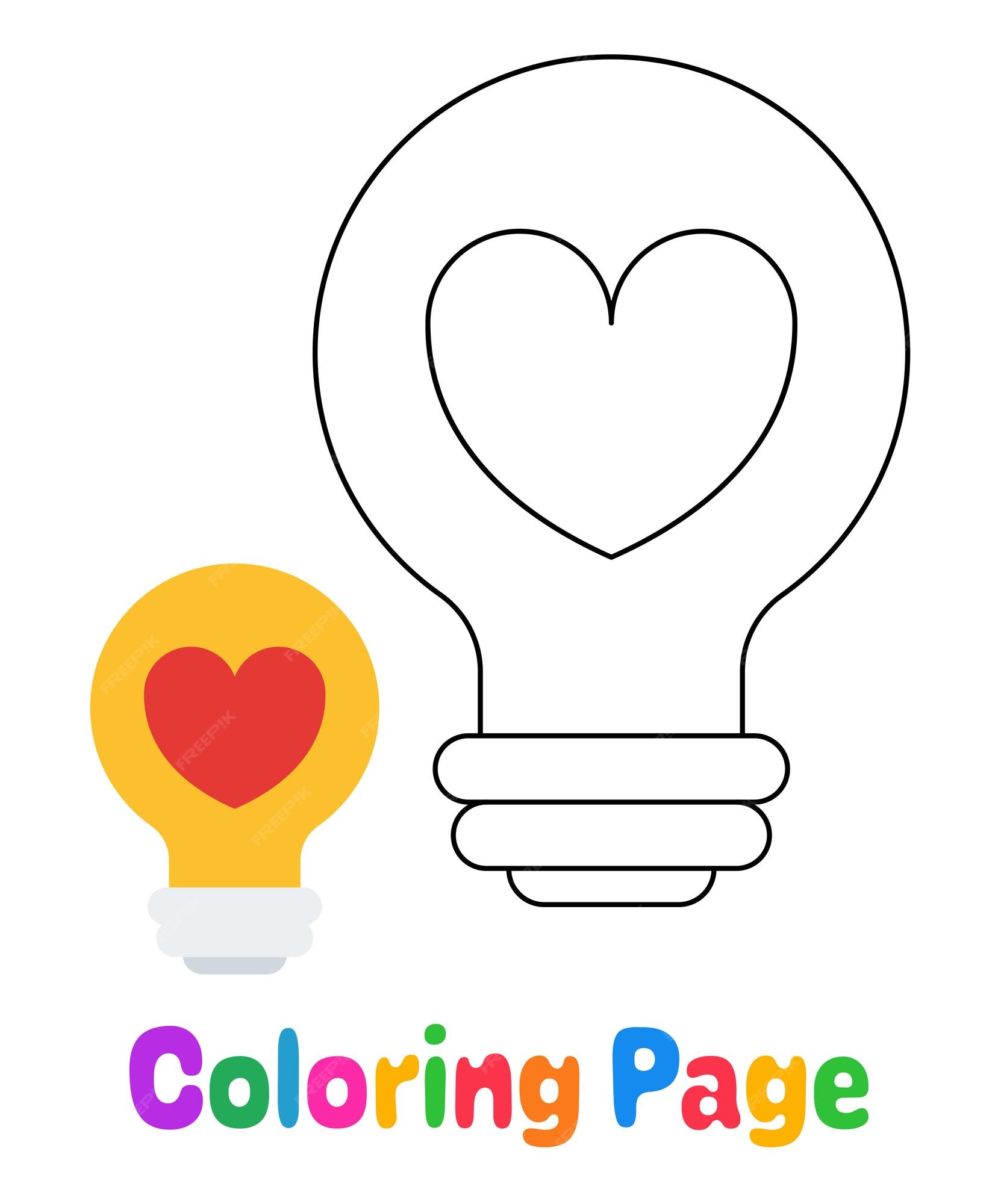 Premium vector coloring page with lamp for kids