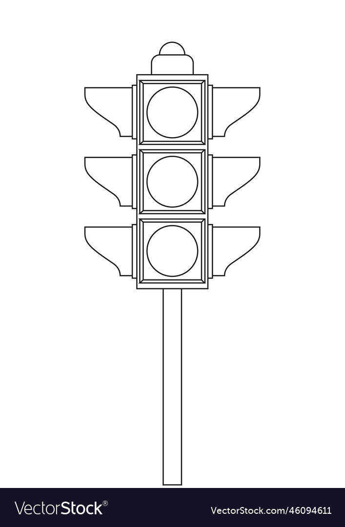 Black and white traffic light clipart coloring vector image