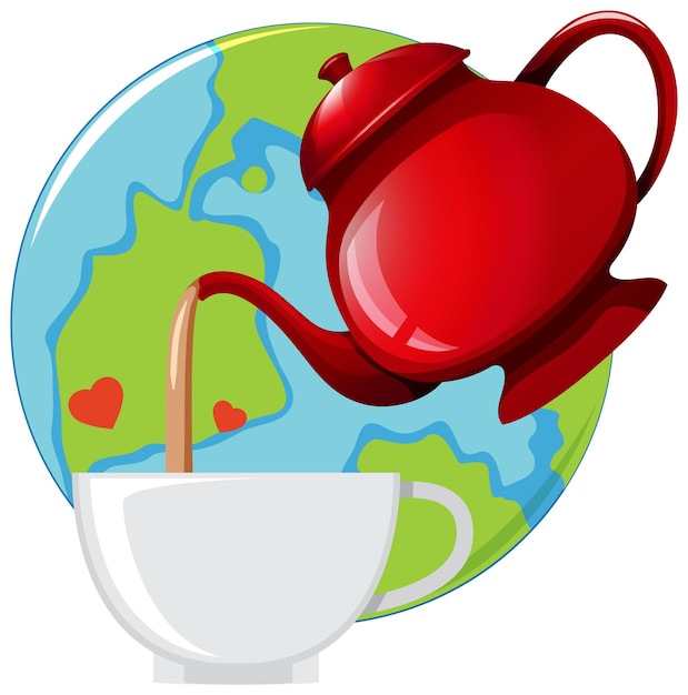 Page tea pot set coloring page images