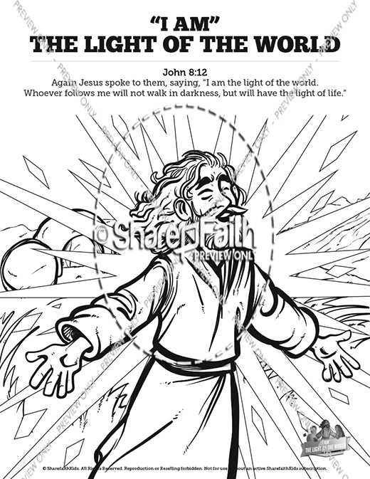 John light of the world sunday school coloring pages clover media