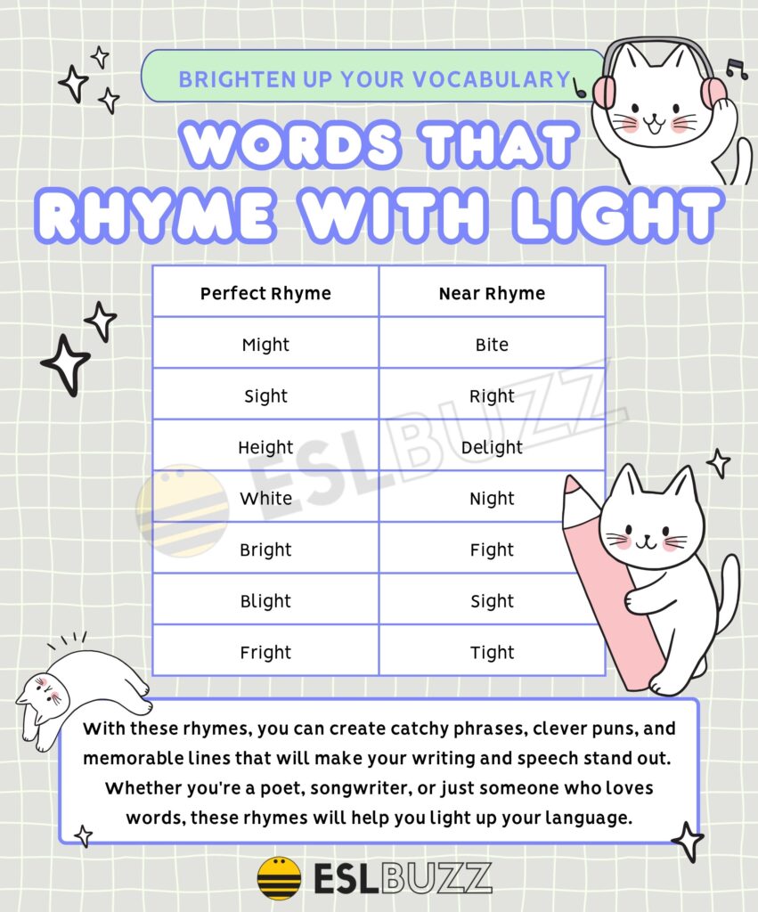 Words that rhyme with light to brighten up your vocabulary