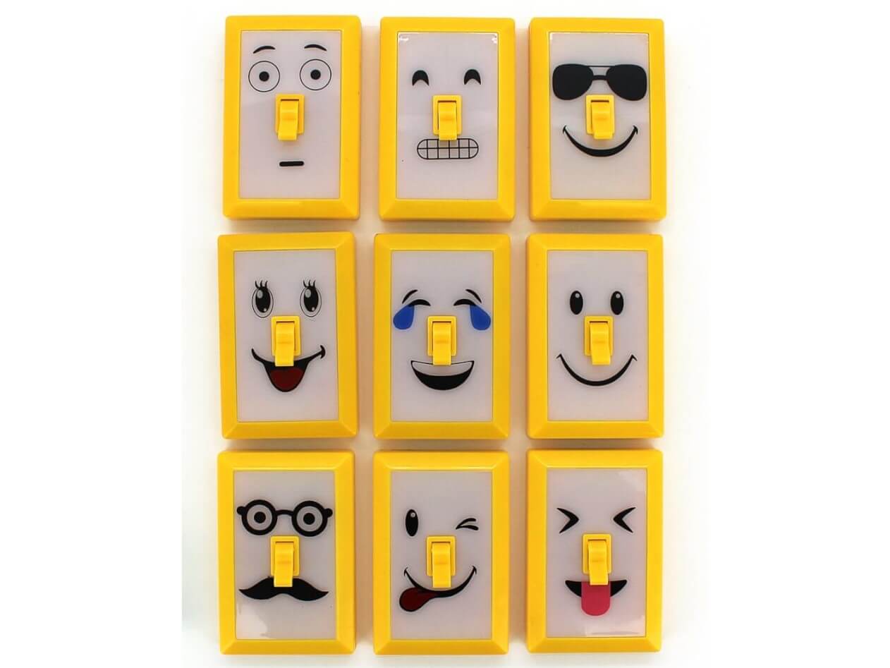 Emoji funny face light switch fun fidget for switch lovers â sensory street