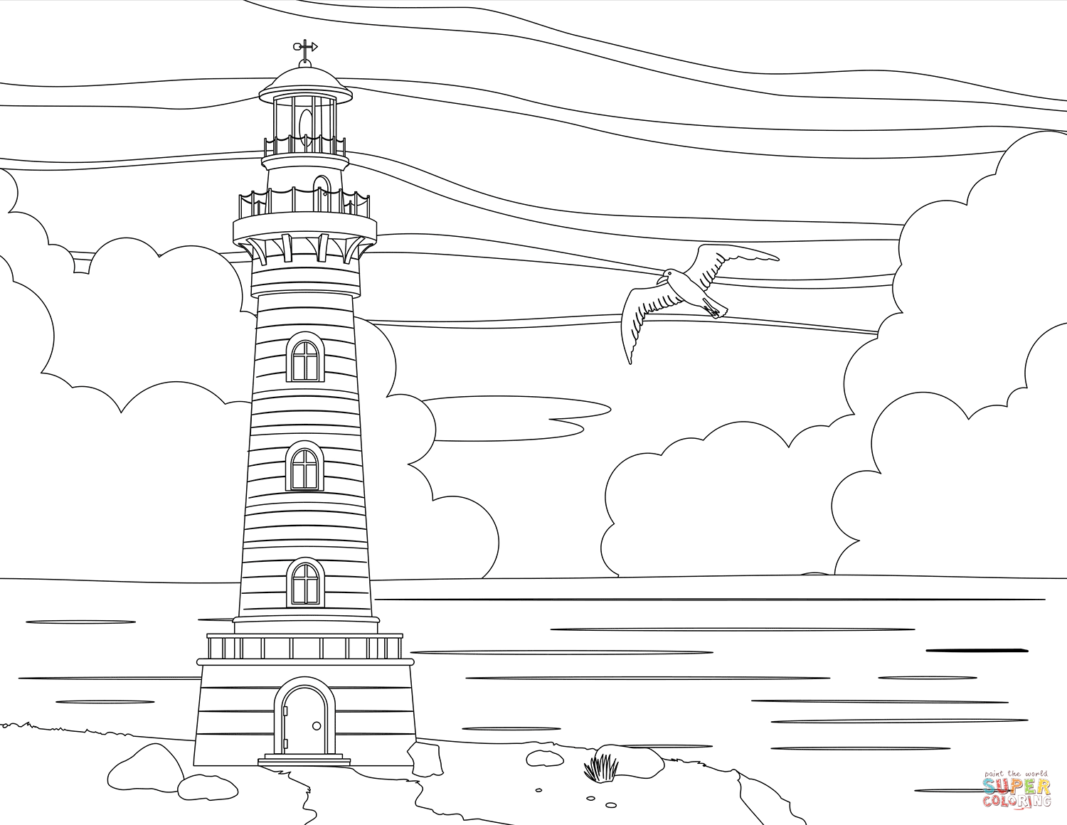 Lighthouse coloring page free printable coloring pages