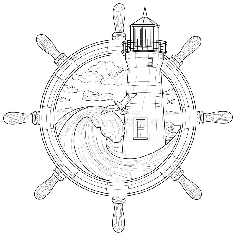 Coloring lighthouse stock illustrations â coloring lighthouse stock illustrations vectors clipart
