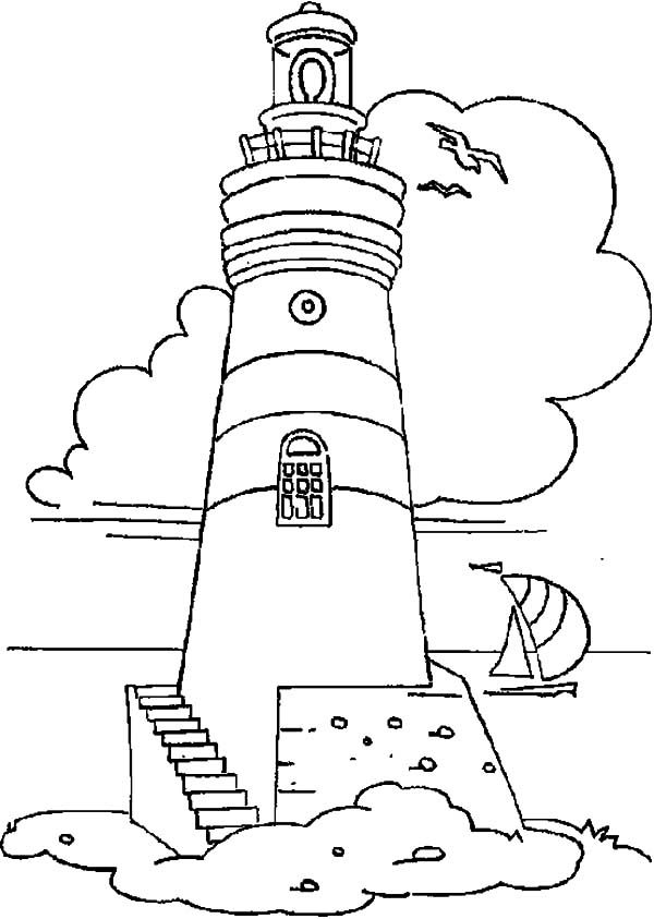 Lighthouse lighthouse and sailing boat coloring pages coloring books coloring book pages coloring pages