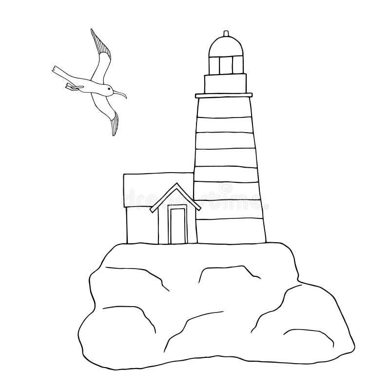 Coloring lighthouse stock illustrations â coloring lighthouse stock illustrations vectors clipart